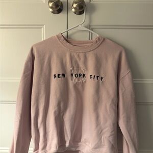 New York & Company Light Pink Crew Neck Sweater